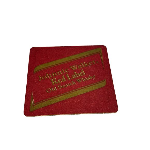 Johnnie Walker Red Label Coasters Barware Drink Coasters Set of 2 - Picture 3 of 5